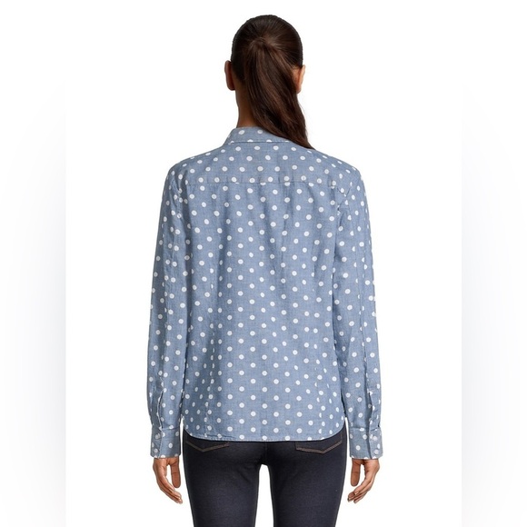 Tommy Hilfiger Polka Dot Chambray Button Down Shirt - Picture 2 of 8